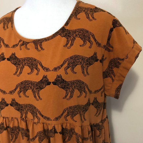 ASOS Coyote Black & Orange Smock Dress (0) - Picture 3 of 4